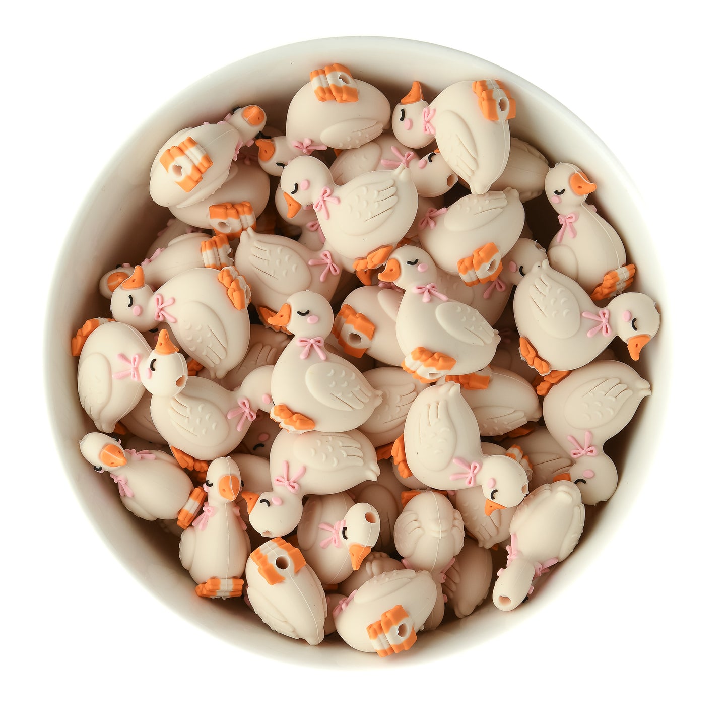 3D Soft Pink Goose Silicone Focal Bead for silicone bead crafting from Cara & Co