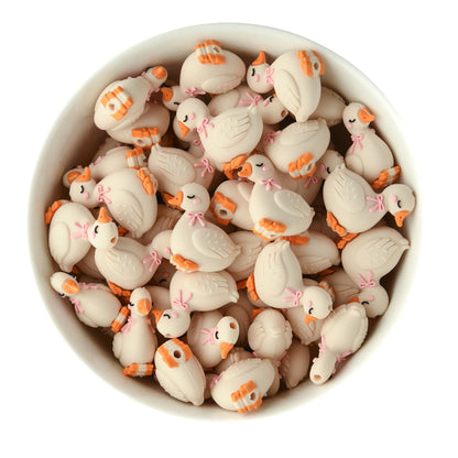 3D Soft Pink Goose Silicone Focal Bead for silicone bead crafting from Cara & Co