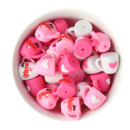 3D Heart Mug Silicone Focal Beads