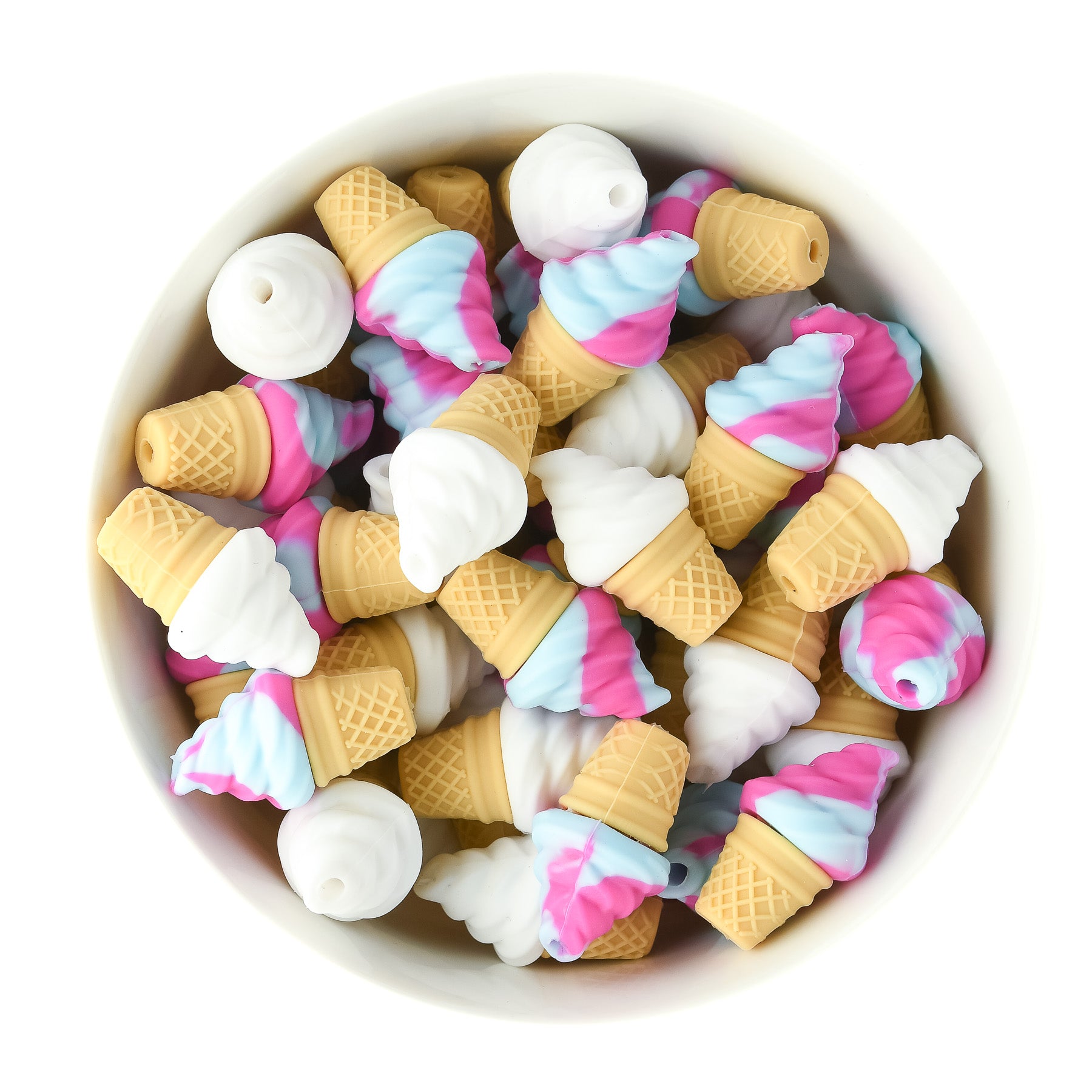 3D Ice Cream Cone Silicone Focal Bead