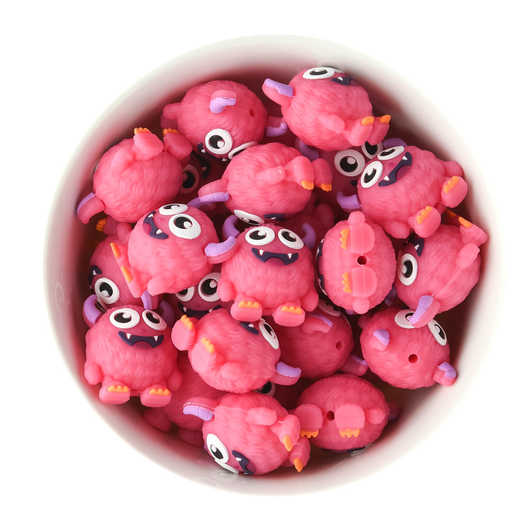 3D Monster Hot Pink Silicone Focal Beads