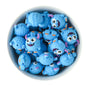 3D Monster Sky Blue Silicone Focal Beads
