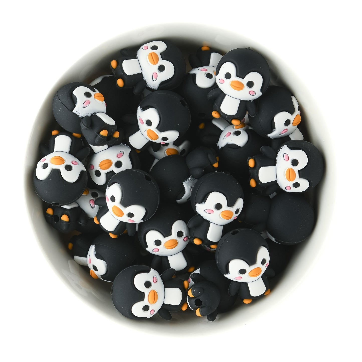 3D Penguin Silicone Focal beads