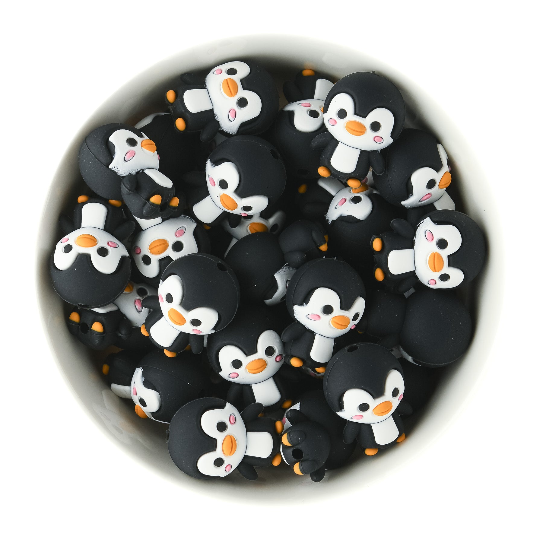 3D Penguin Silicone Focal beads