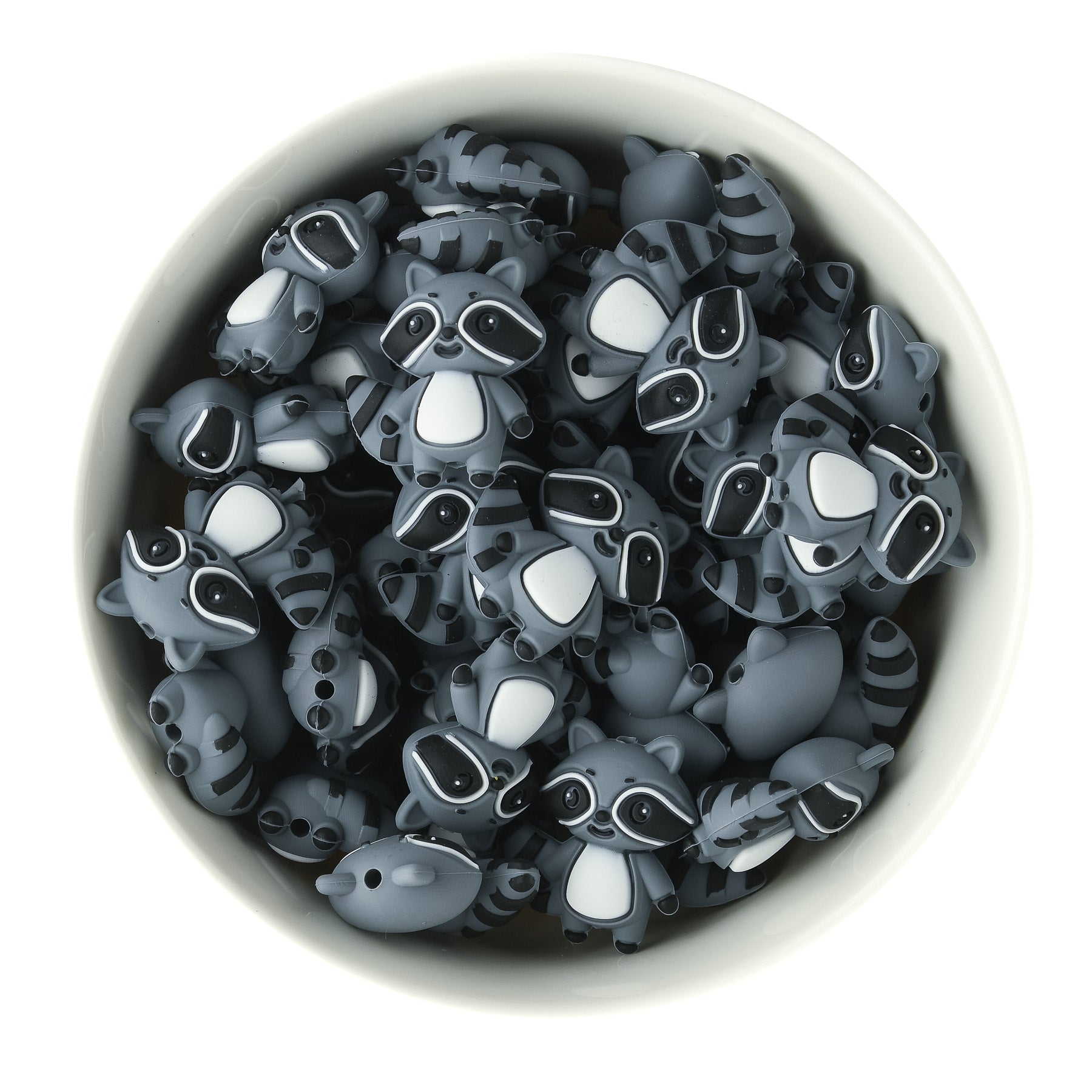 3D Raccoon Silicone Focal Bead from silicone bead crafting from Cara & Co Craft Supply