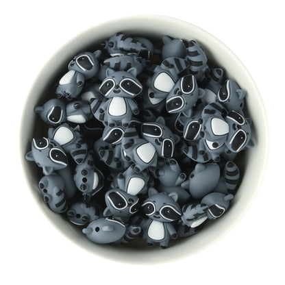 3D Raccoon Silicone Focal Bead from silicone bead crafting from Cara & Co Craft Supply