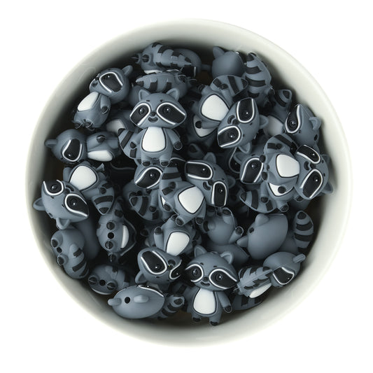 3D Raccoon Silicone Focal Bead from silicone bead crafting from Cara & Co Craft Supply