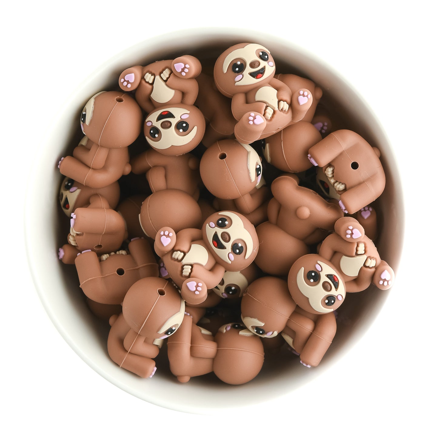 3D Sloth Silicone focal beads from Cara & Co Craft Supply
