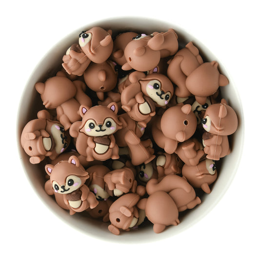 3D Squirrel Silicone Focal Beads