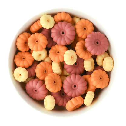 3D Stacked Pumpkins Silicone Focal Beads