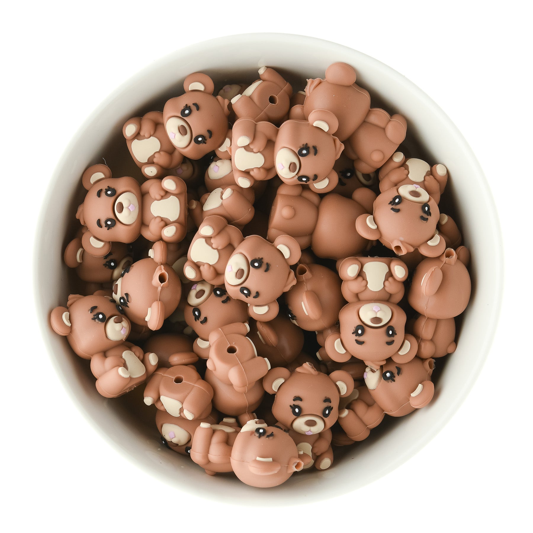 3D Teddy Bear Silicone Focal Bead from Cara & Co Craft Supply