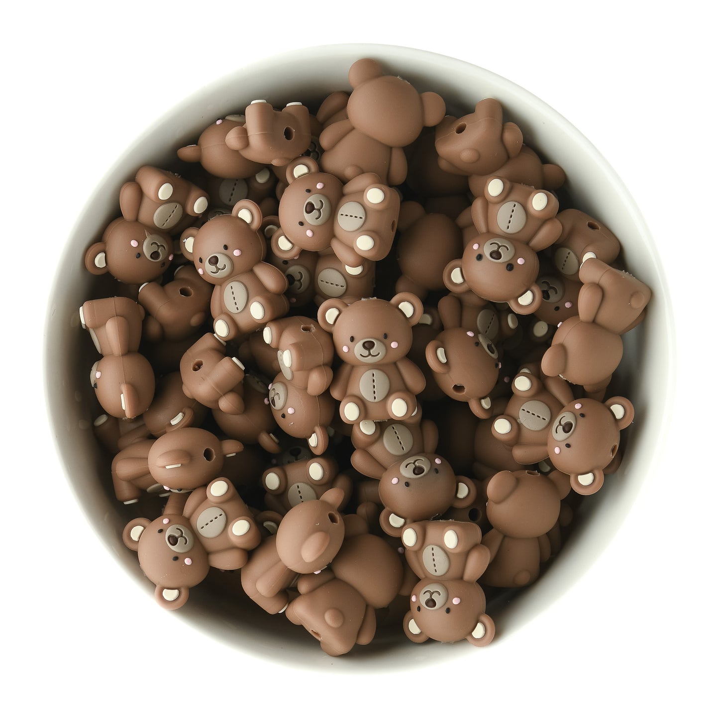 3D Ivory Teddy Bear Silicone Focal Beads for silicone crafting from Cara & Co Crafting Supplies