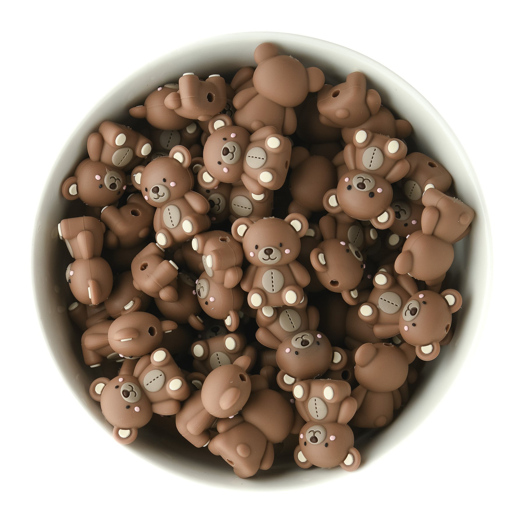 3D Ivory Teddy Bear Silicone Focal Beads for silicone crafting from Cara & Co Crafting Supplies