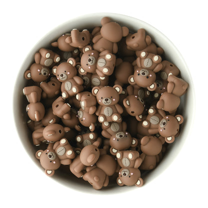 3D Ivory Teddy Bear Silicone Focal Beads for silicone crafting from Cara & Co Crafting Supplies