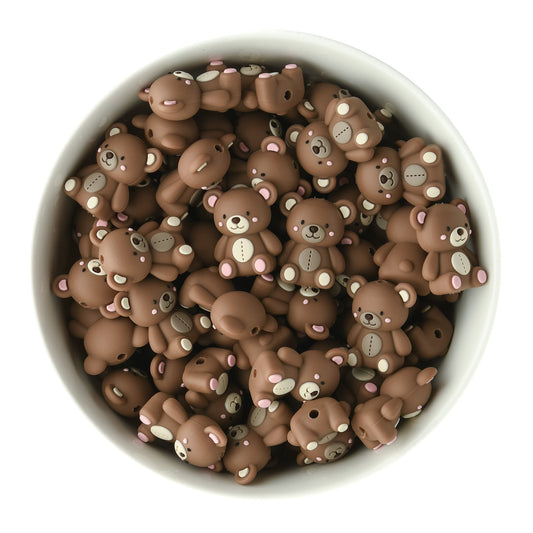 3D Teddy Bear Silicone Focal Beads for silicone crafting from Cara & Co Crafting Supplies