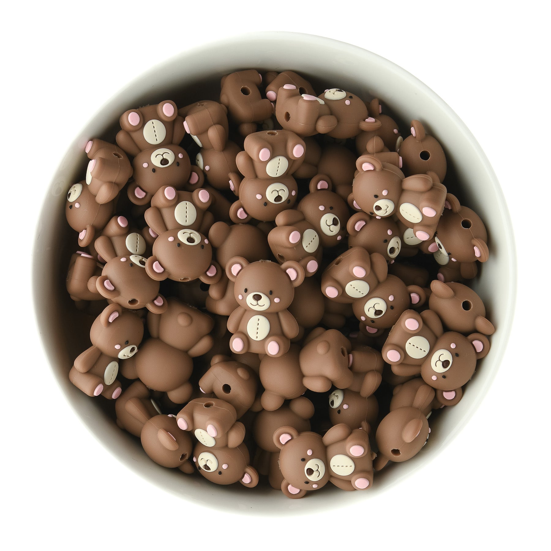 3D Soft Pink Teddy Bear Silicone Focal Beads for silicone crafting from Cara & Co Crafting Supplies