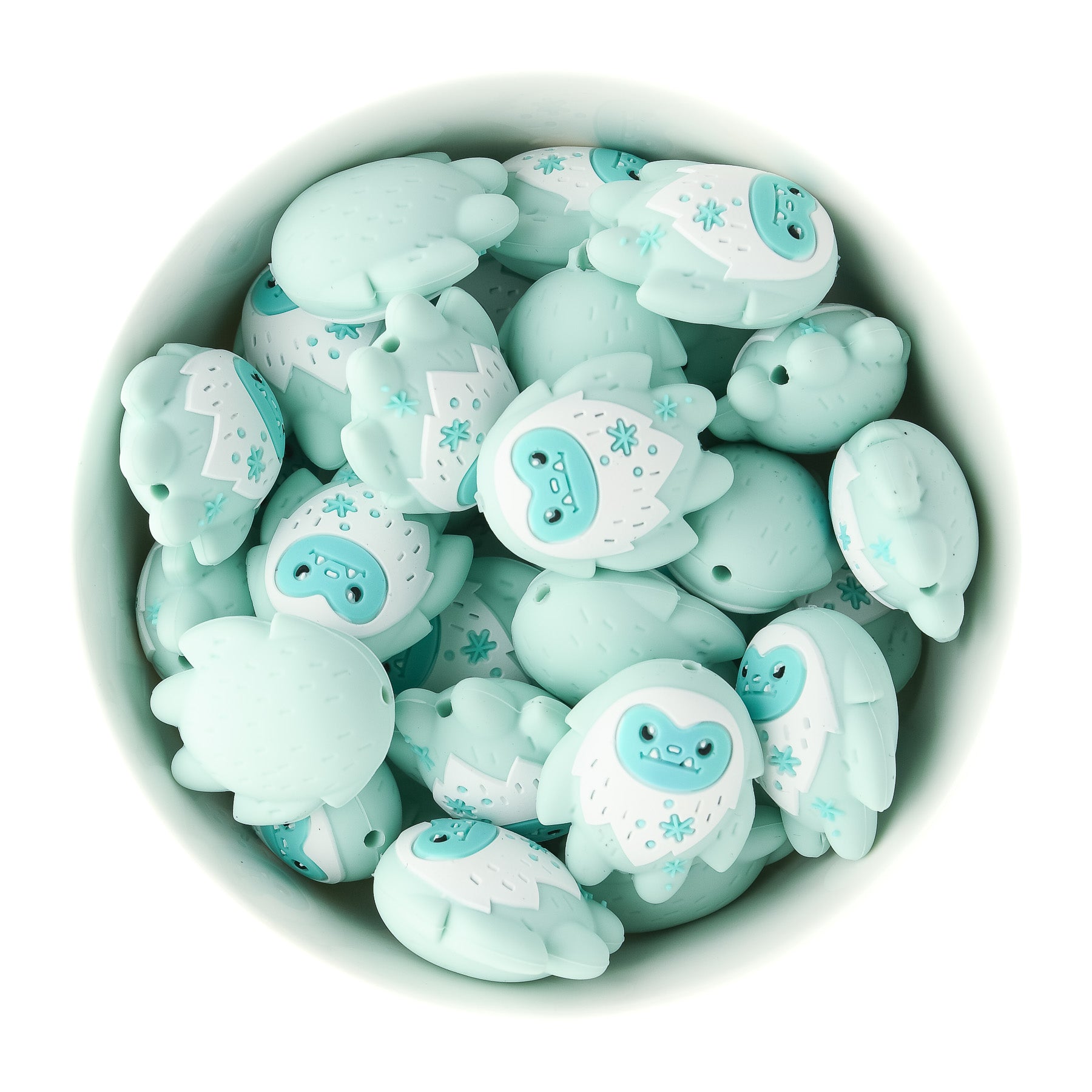 3D Yeti Snow Monster Silicone Focal Beads