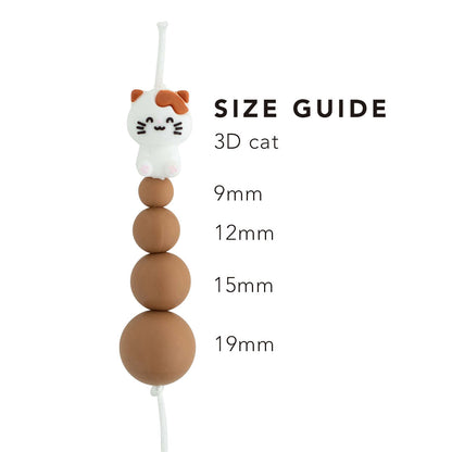 3D Cat Silicone Focal Beads