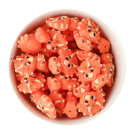 3D Chomping Dino Silicone Focal Bead for silicone crafting from Cara & Co Crafting supply