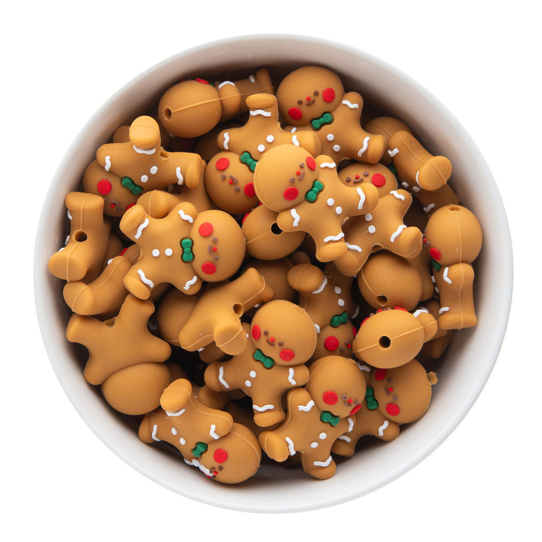 Silicone Focal Beads 3D Gingerbread Man from Cara & Co Craft Supply