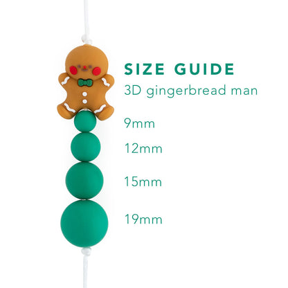 Silicone Focal Beads 3D Gingerbread Man from Cara & Co Craft Supply