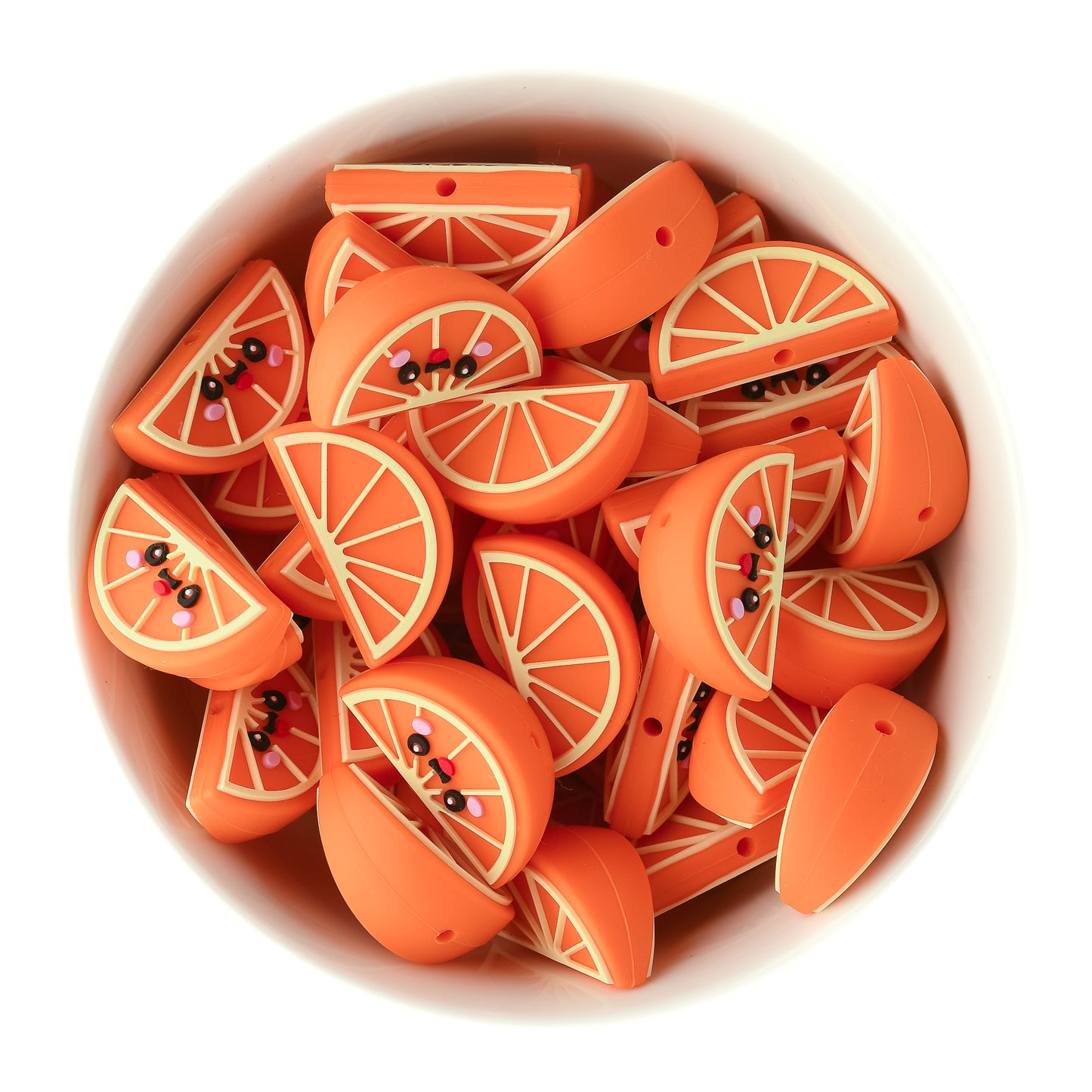 3D Orange Slices Silicone Focal Beads from Cara & Co Craft Supply