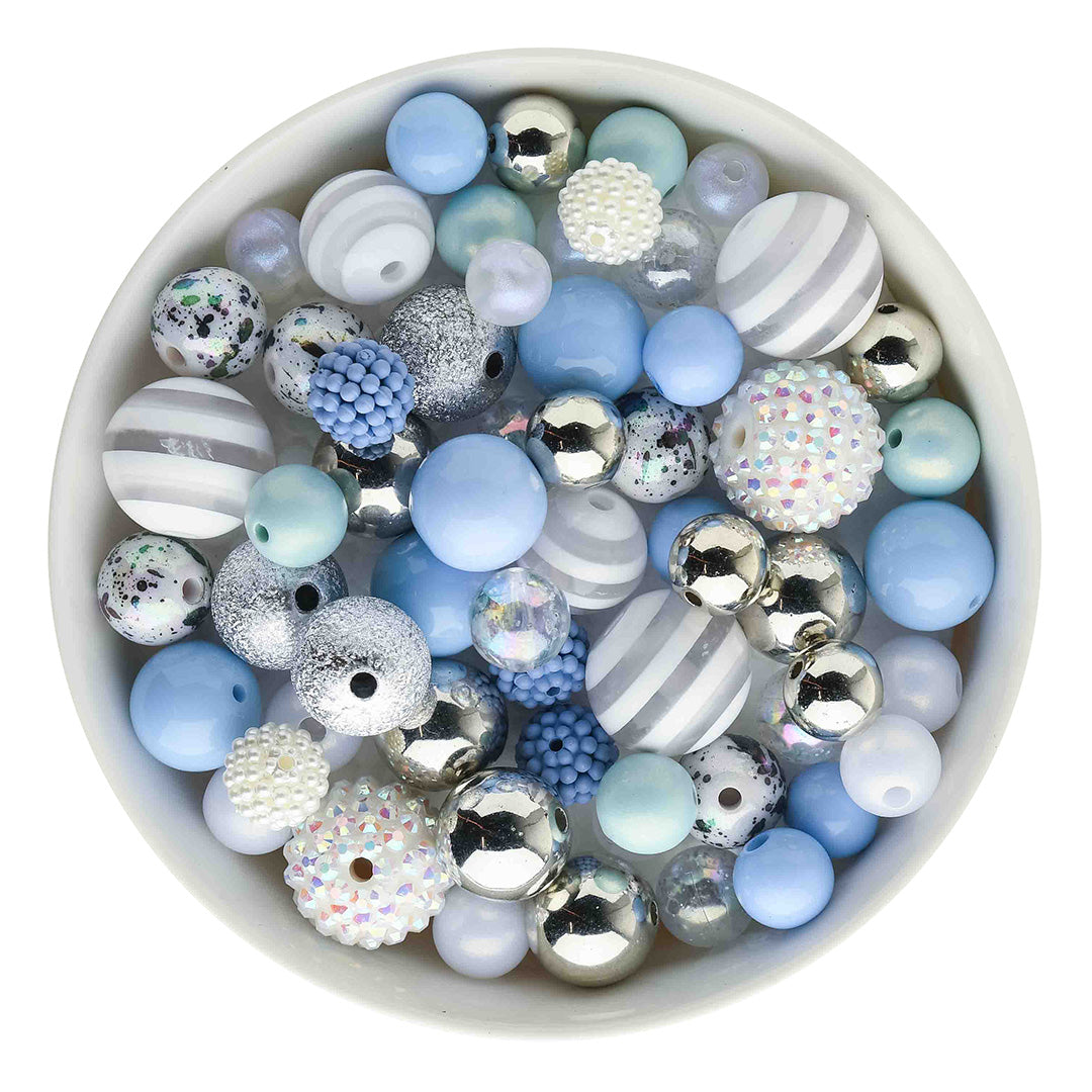 Acrylic Bead Packs Silver Bells from Cara & Co Craft Supply