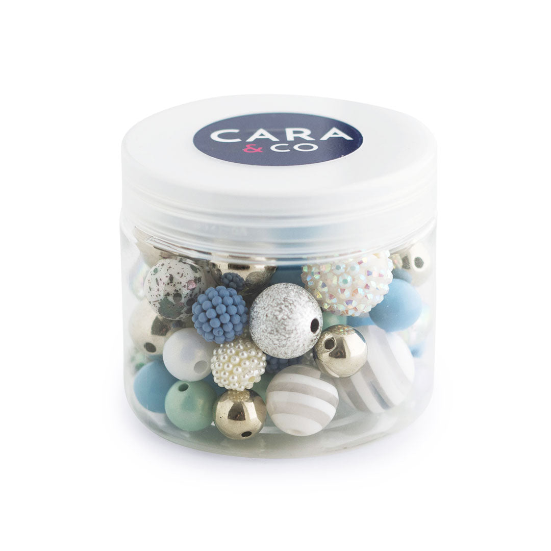 Acrylic Bead Packs Silver Bells from Cara & Co Craft Supply