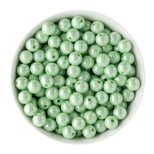 Acrylic Round Beads AB Solid 12mm Light Green from Cara & Co Craft Supply