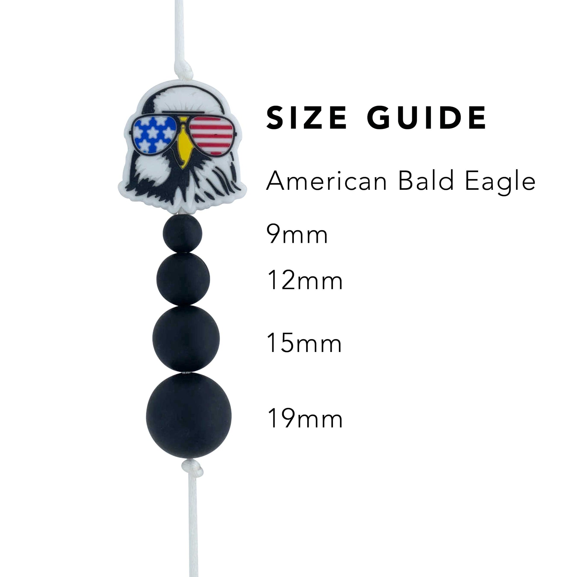 Silicone Focal Beads American Bald Eagle from Cara & Co Craft Supply