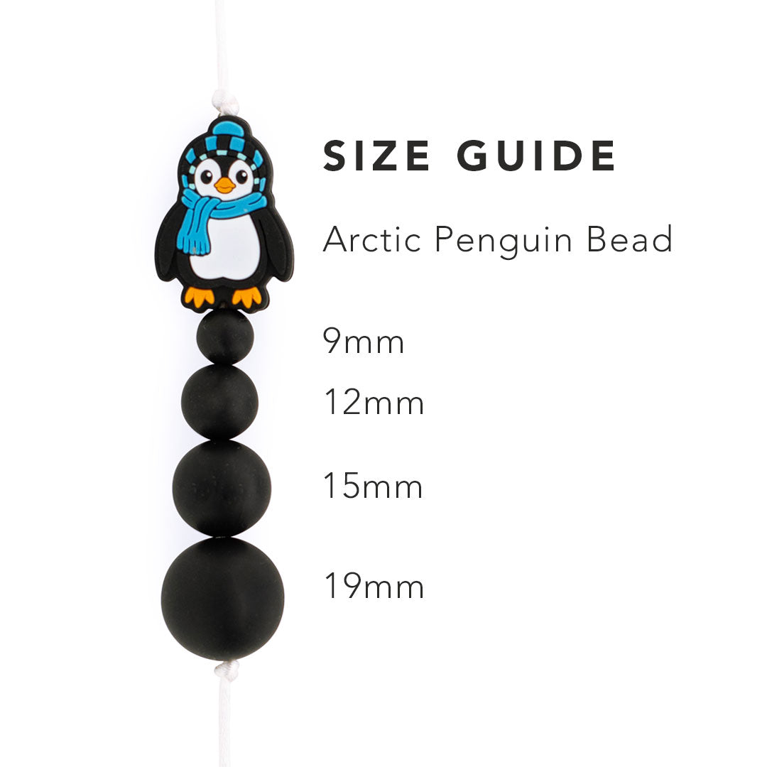 Silicone Focal Beads Arctic Penguin from Cara & Co Craft Supply