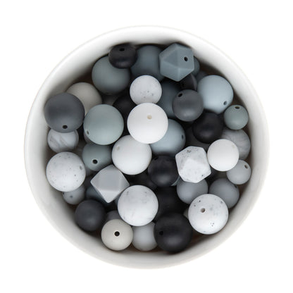 Silicone Bead Packs Monochrome Assorted Silicone from Cara & Co Craft Supply