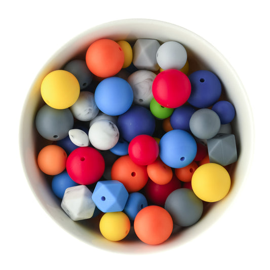 Primary Pop Assorted Bead Packs for silicone bead crafting from Cara & Co Craft Supply