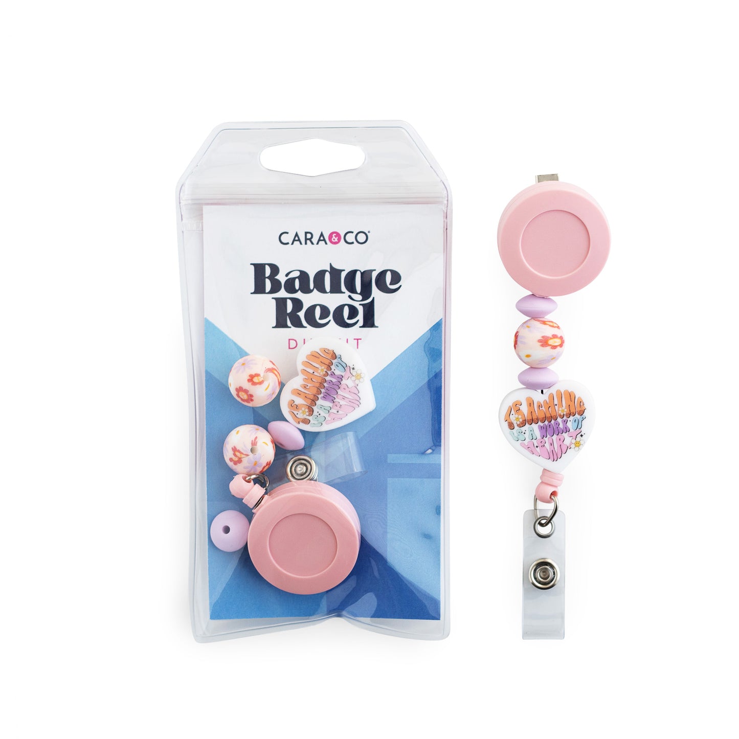 Heart of Teaching Badge Reel DIY Kit with silicone beads
