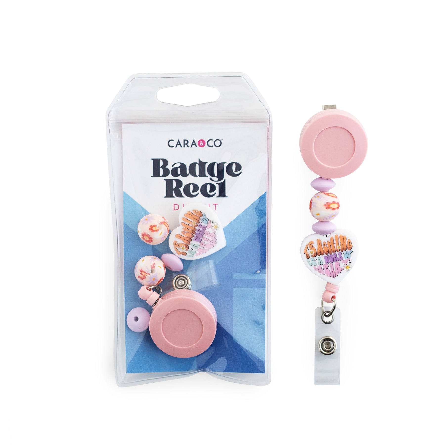 Heart of Teaching Badge Reel DIY Kit with silicone beads