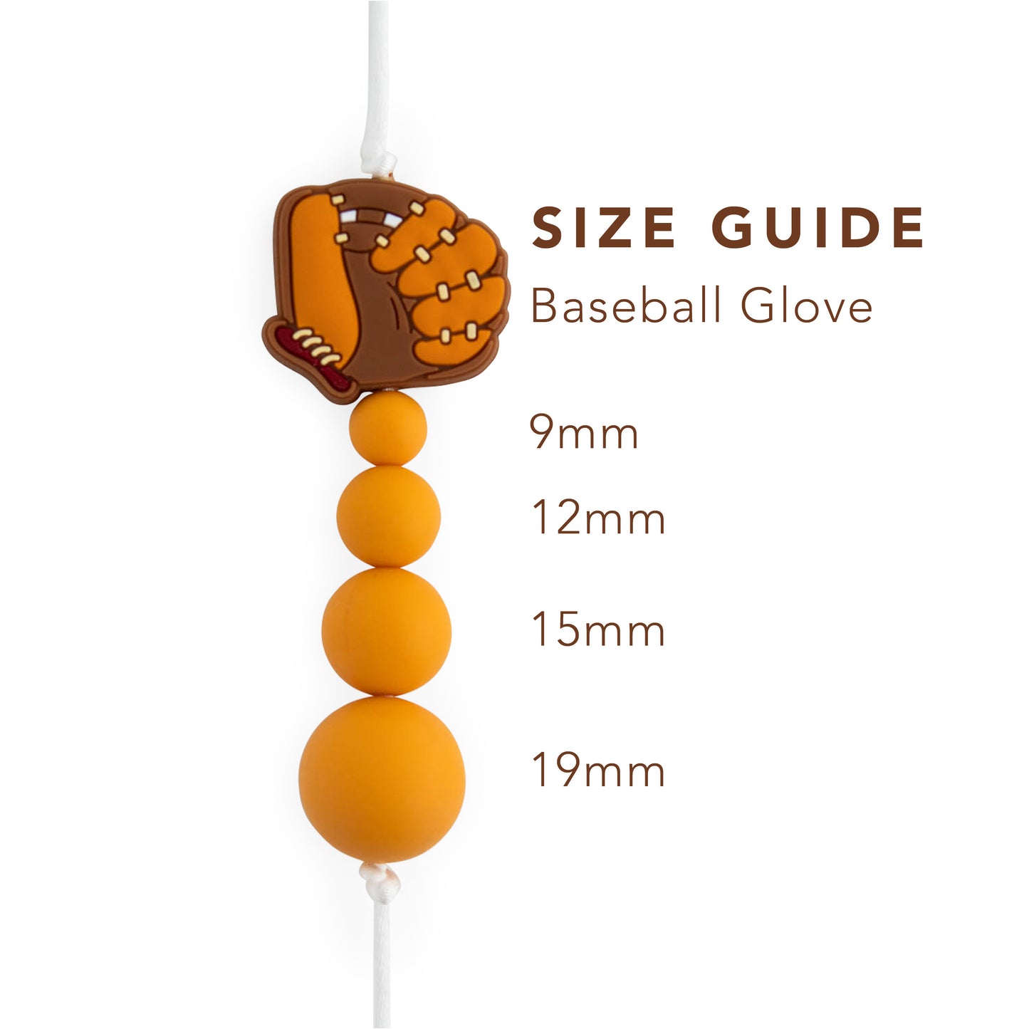 Silicone Focal Beads Baseball Glove from Cara & Co Craft Supply