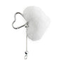 White Fuzzy Heart Beadable Bar Keychain from Cara & Co Craft Supply