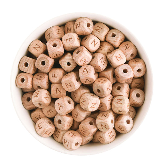 Last Chance Wood Beads Alphabet - Beech Wood Incorrect Font from Cara & Co Craft Supply