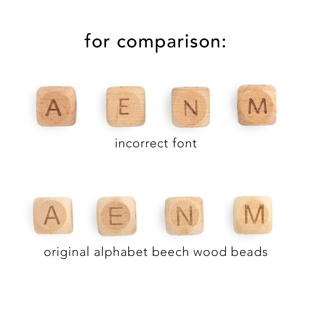 Last Chance Wood Beads Alphabet - Beech Wood Incorrect Font from Cara & Co Craft Supply