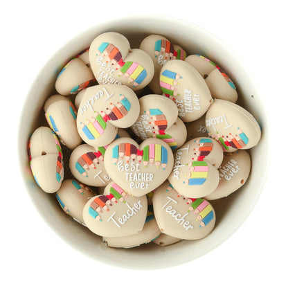 Best Teacher Ever Silicone Focal Beads for Silicone crafting from Cara & Co Craft Supply