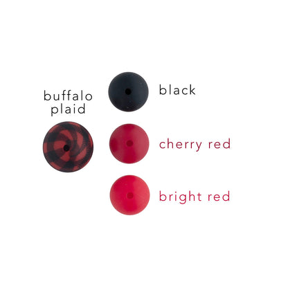 12mm Round Silicone Print Beads Color Comparison Buffalo Plaid