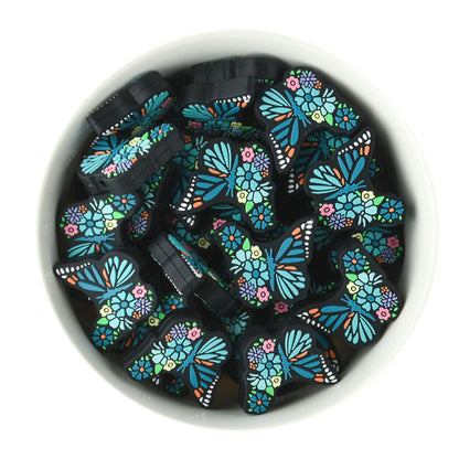 Floral Butterfly Blues Silicone focal beads from Cara & Co Craft Supply