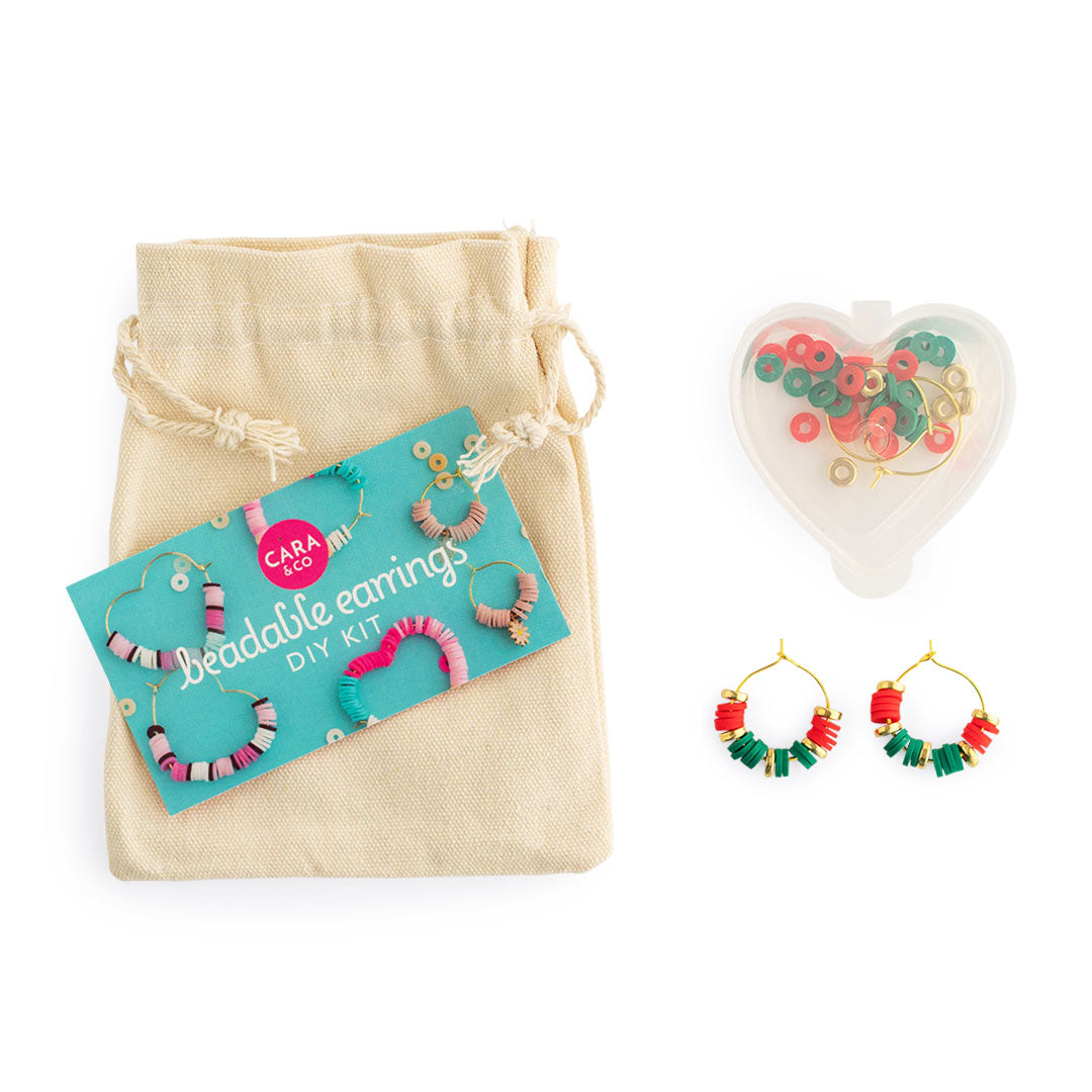 Beadable Earrings DIY Kits Christmas Spirit from Cara & Co Craft Supply