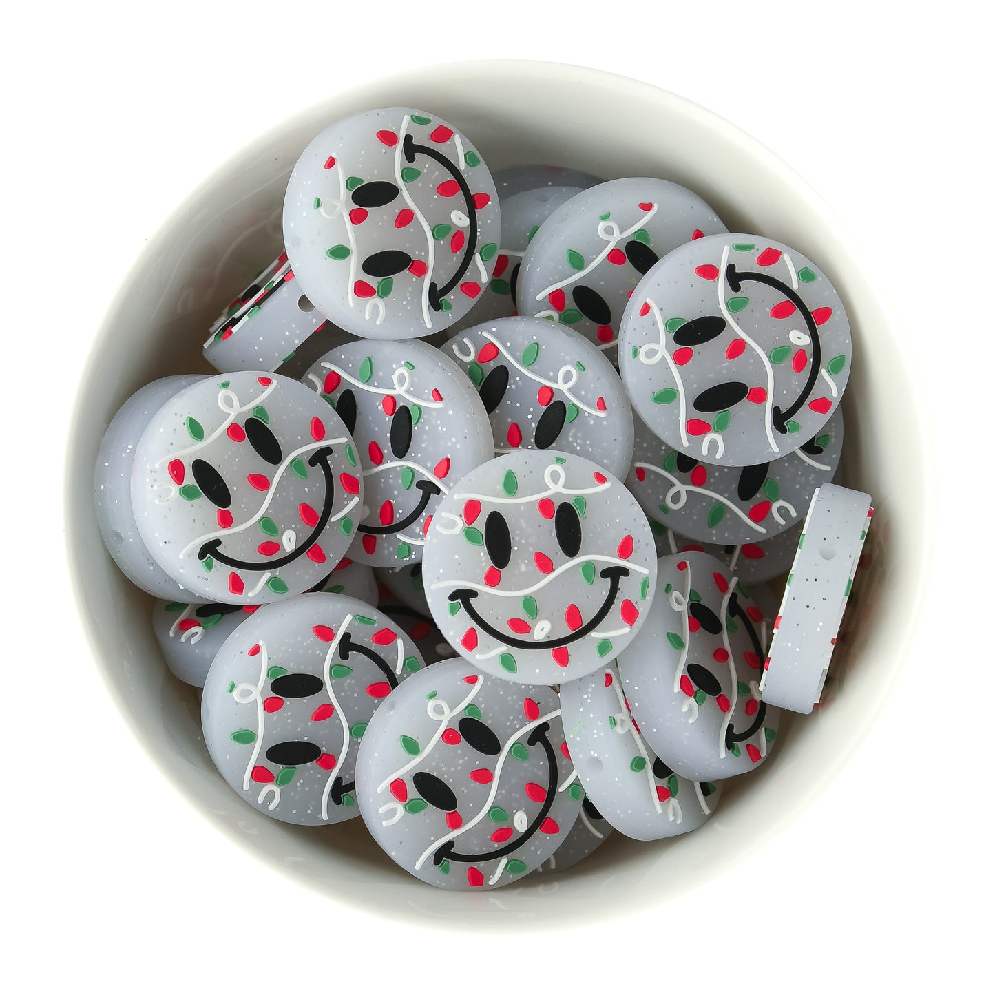 Christmas Happy Face Silicone Focal Beads from Cara & Co Craft Supply