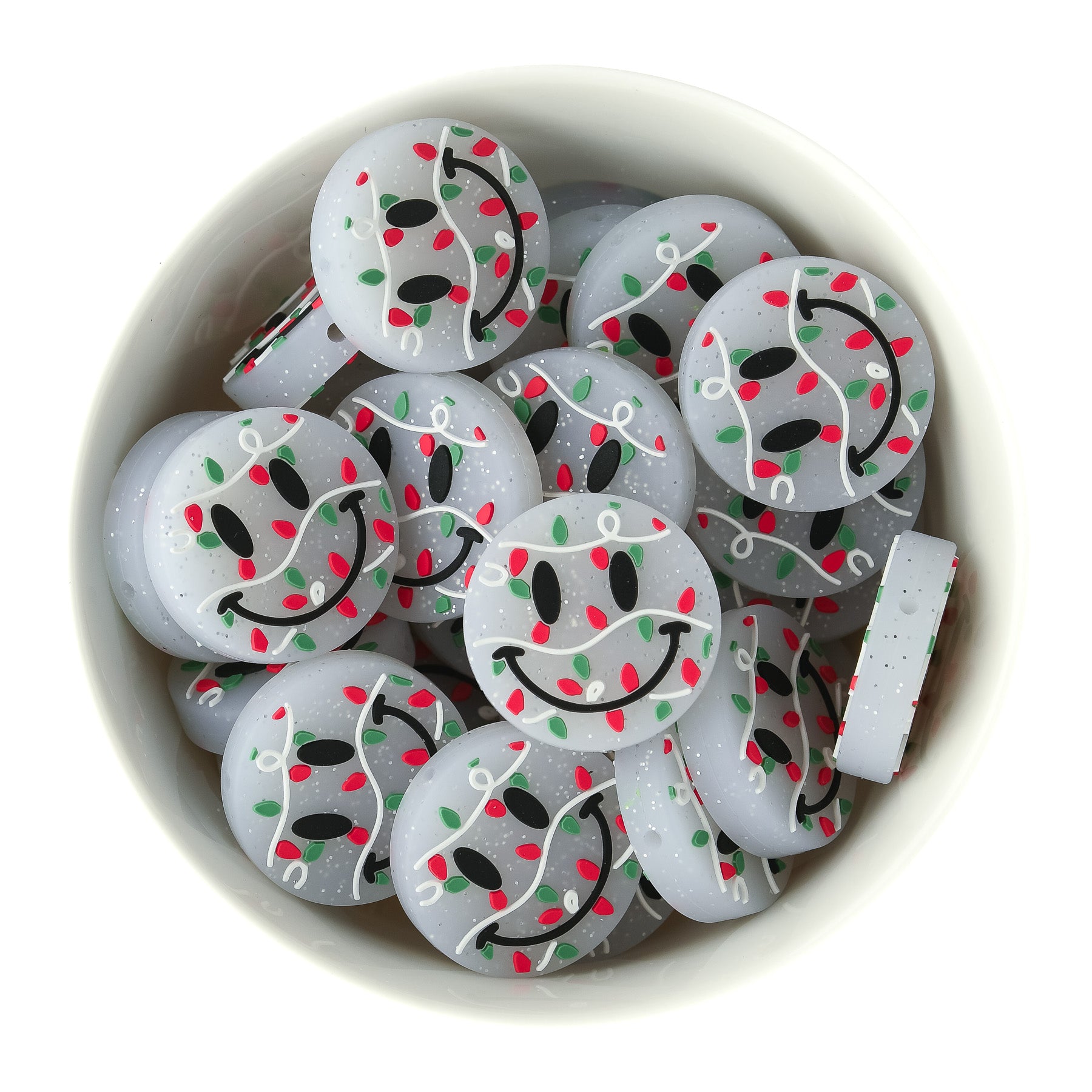Christmas Happy Face Silicone Focal Beads from Cara & Co Craft Supply