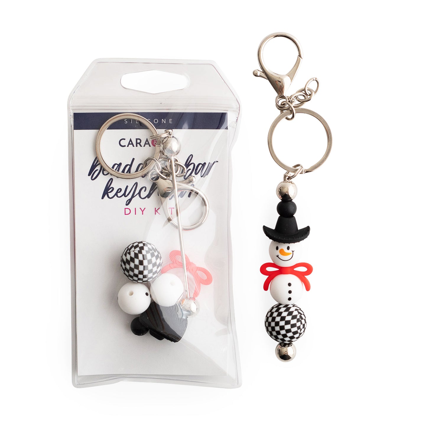 Frosty Friend Beadable Bar Keychain DIY Kit Silicone beads