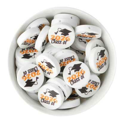 Grad 2026 Class of 2026 Silicone Print Focal Beads for silicone crafting from Cara & Co Craft Supply