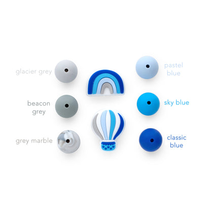 Colorful Hot Air Balloon Silicone Focal Beads