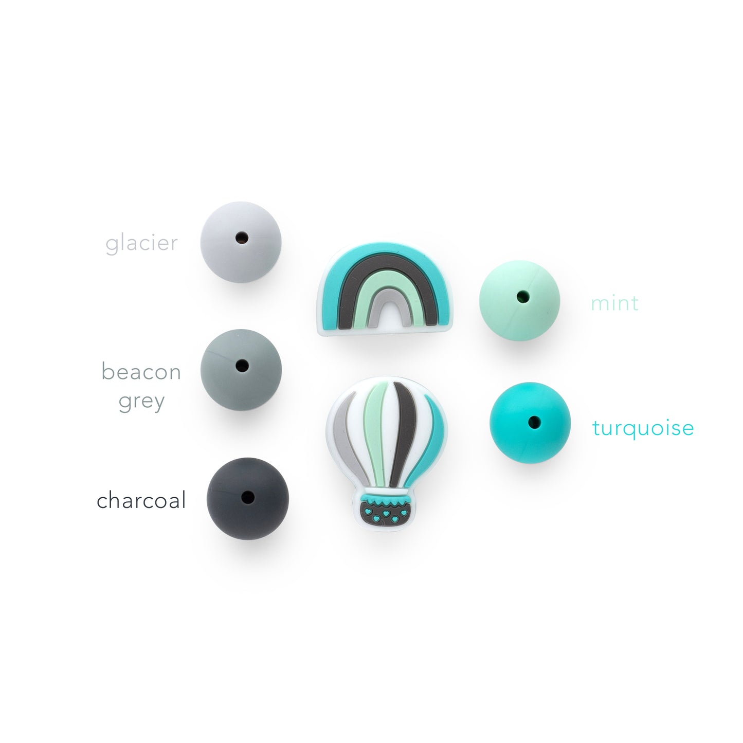 Colorful Hot Air Balloon Silicone Focal Beads