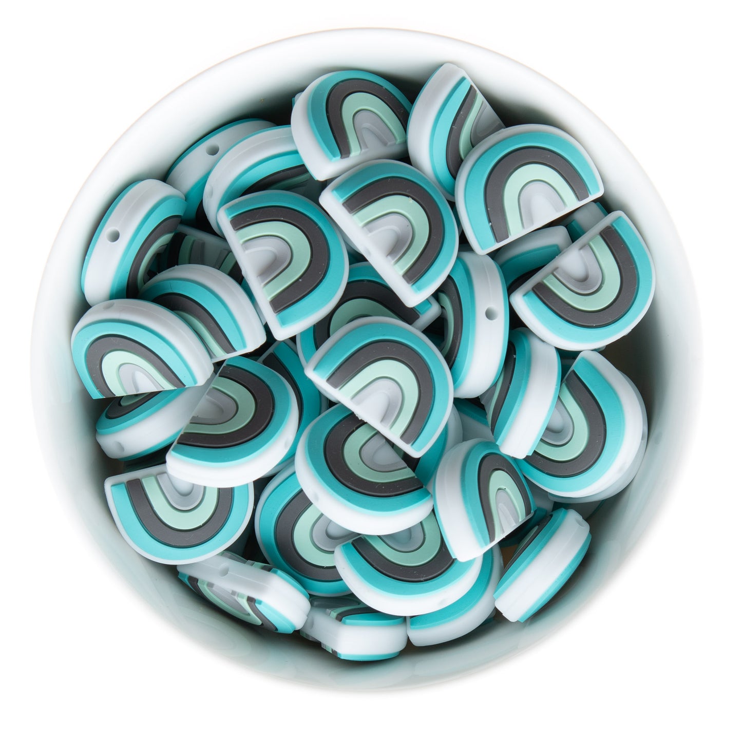 Colorful Rainbow Silicone Focal Beads